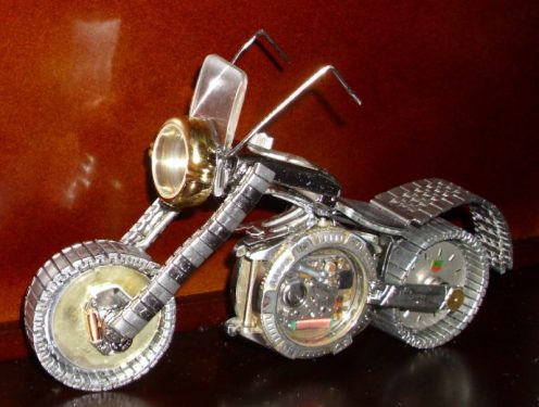 I also make motorcycles out of watch parts.
