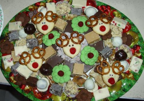 A typical tray of goodies made for friends and family at Christmas.